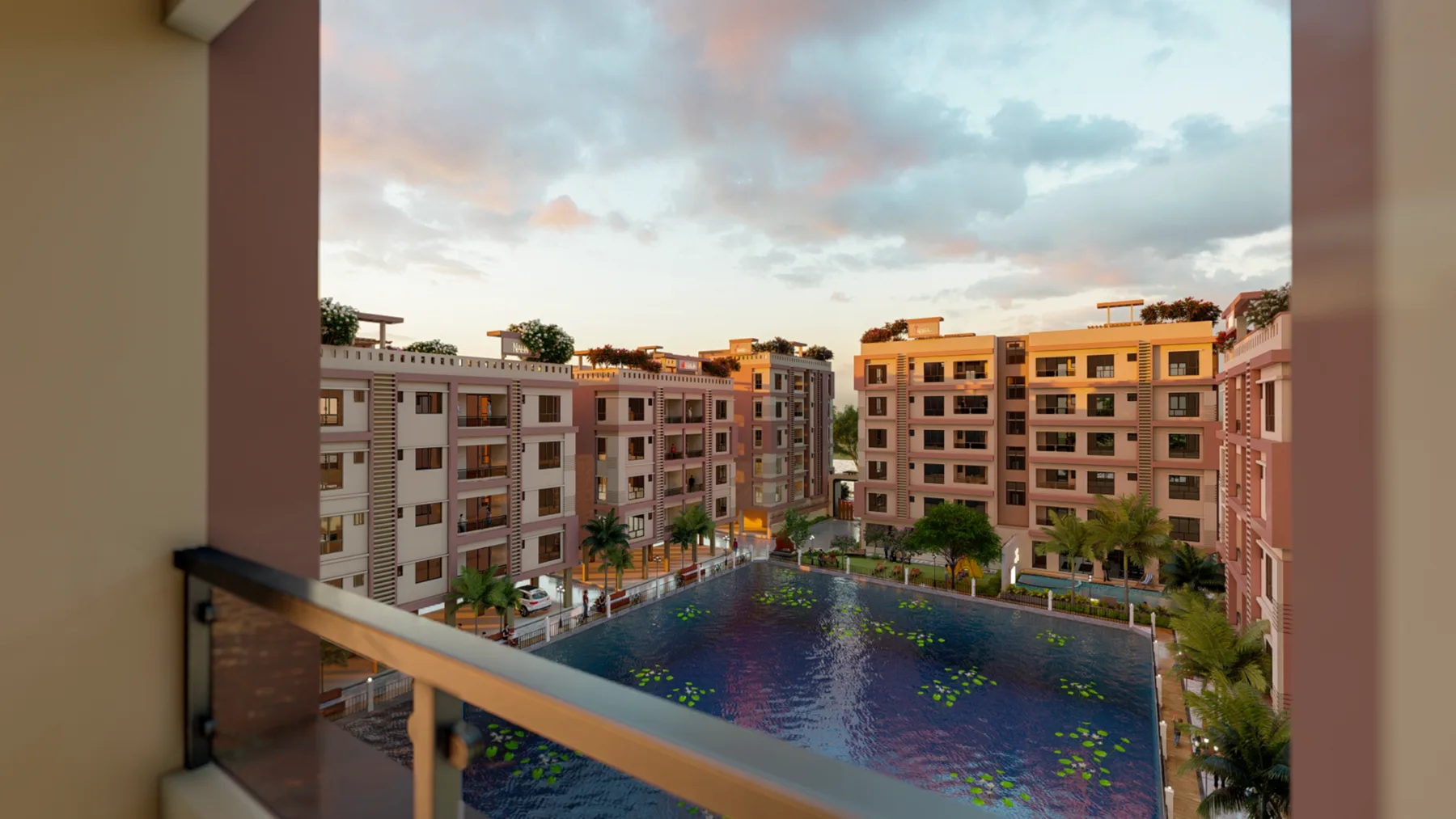 Landscaped courtyard