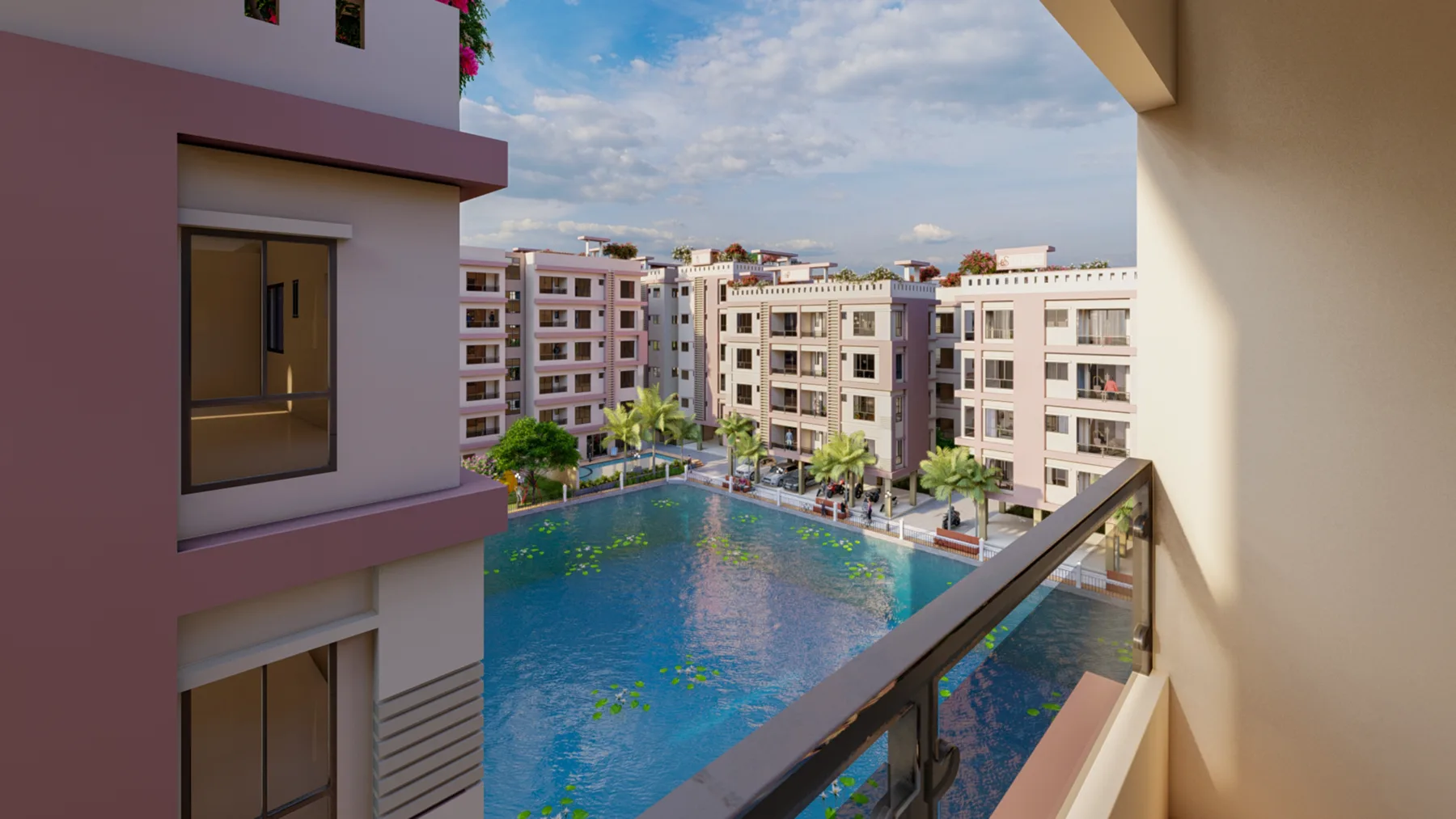 Pool view from balcony