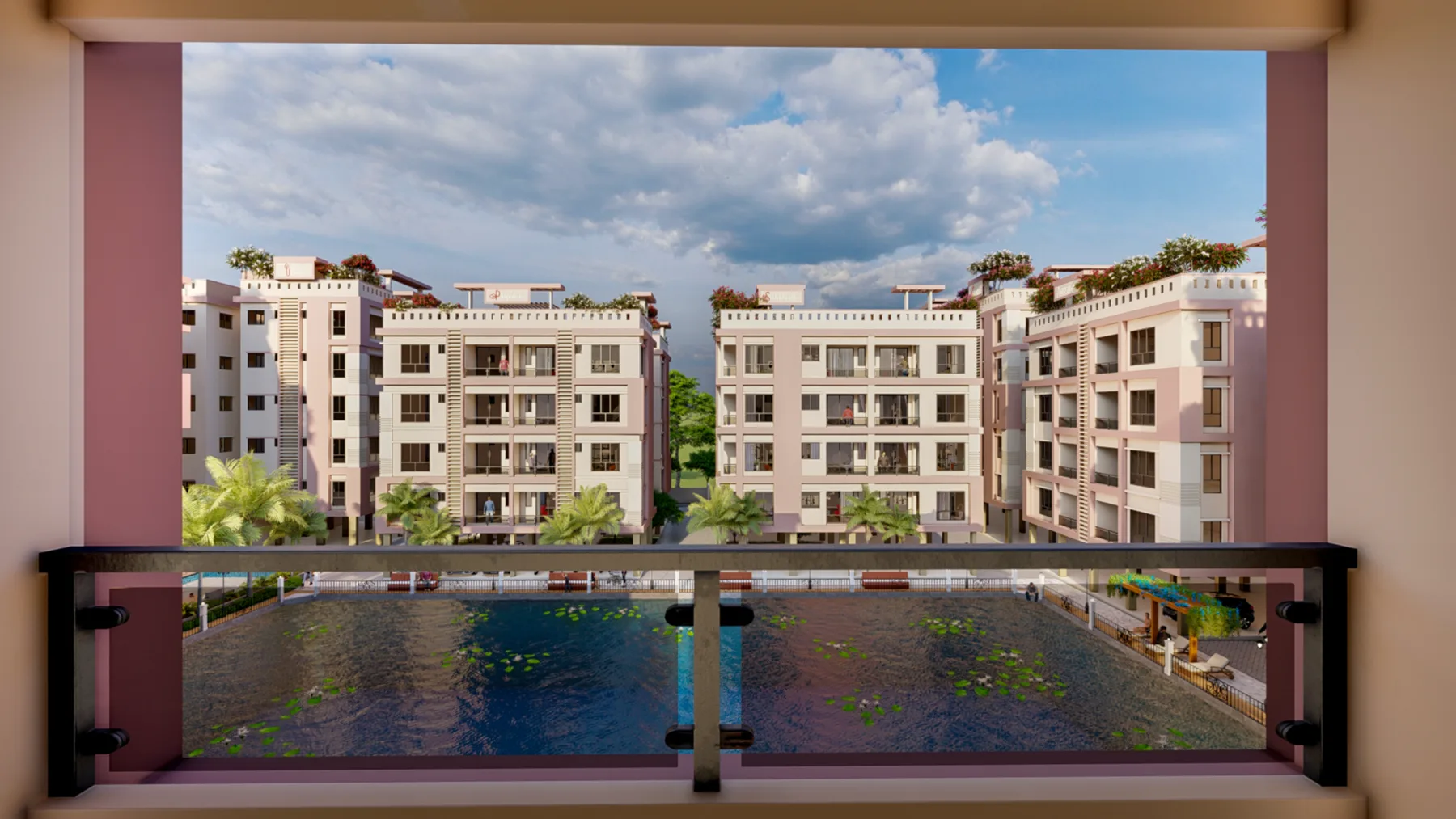 Waterbody and residences